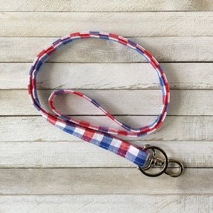 Red and Blue Checked Lanyard